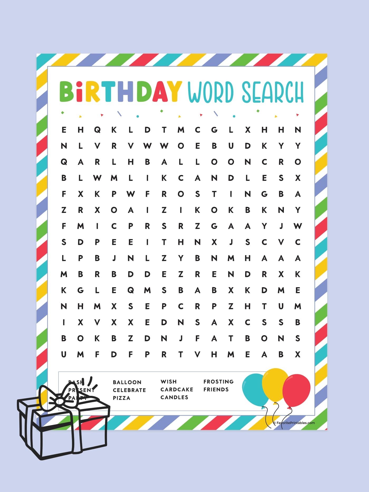 Free Printable Birthday Word Search For Kids Favorite Printables Free Printable Birthday Word Search For Kids Favorite Printables