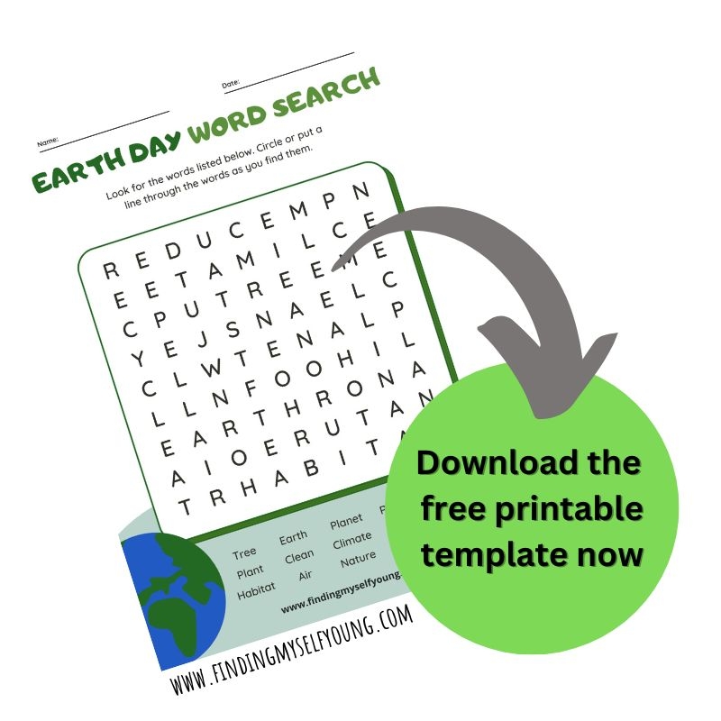 Free Printable Earth Day Word Search Finding Myself Young
