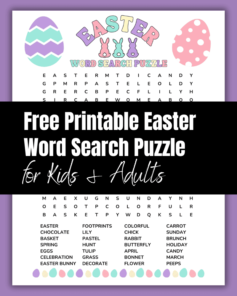 Free Printable Easter Word Search For Kids And Adults The Clever Heart