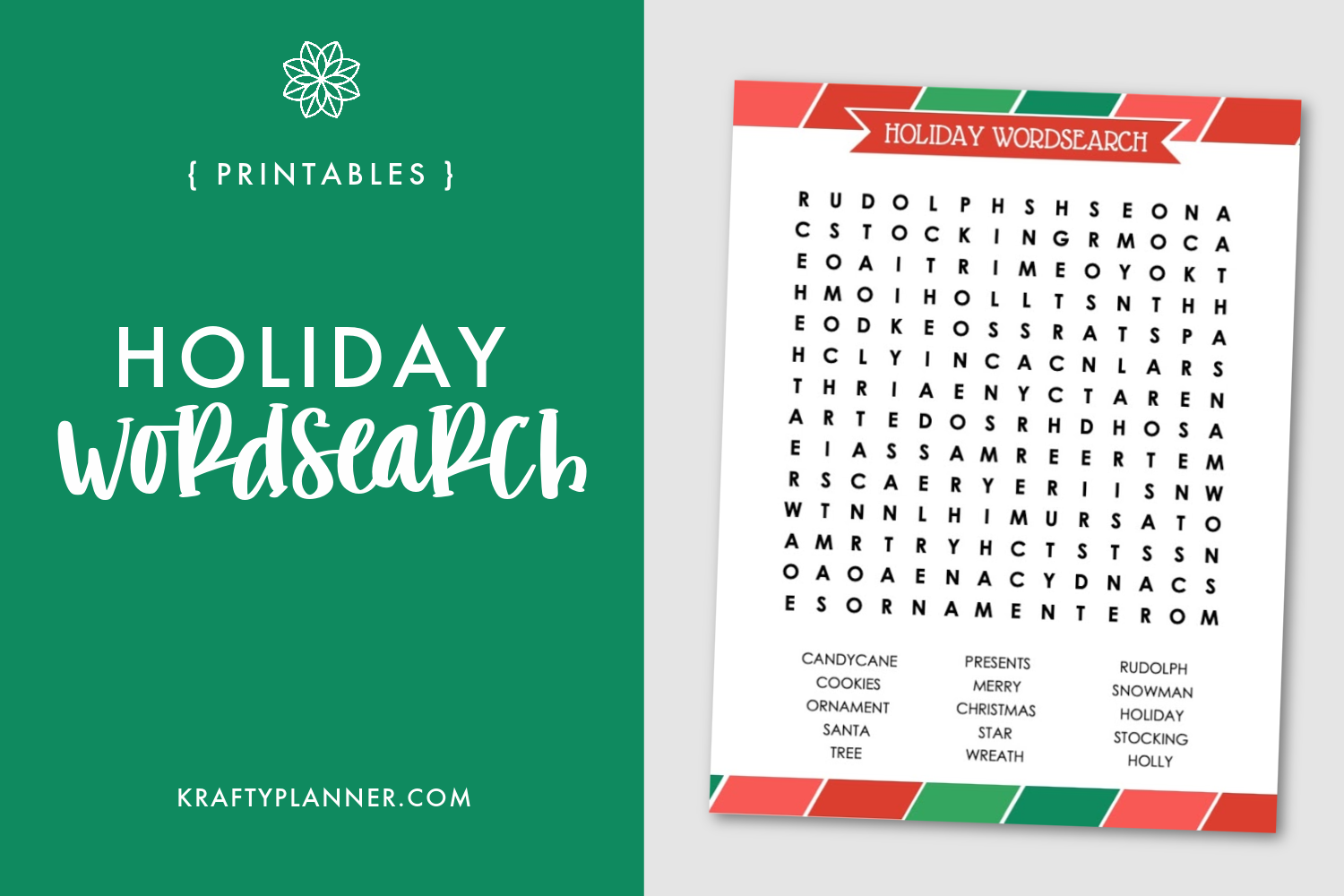 Free Printable Holiday Wordsearch Game Krafty Planner