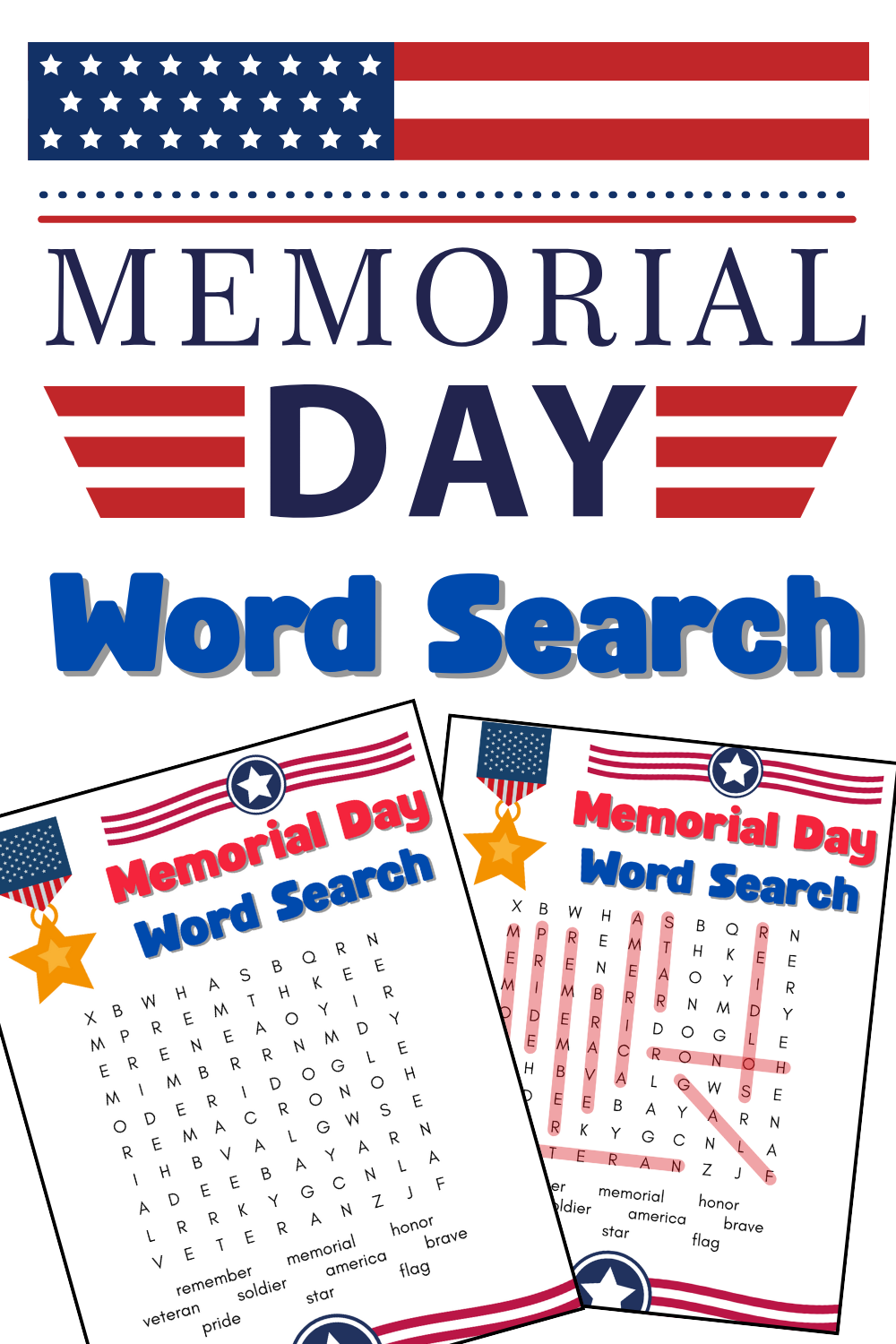Free Printable Memorial Day Word Search Puzzle