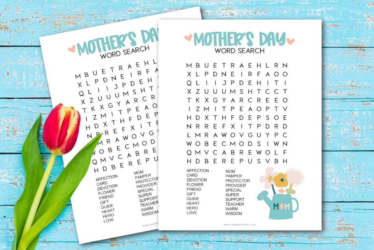 Free Printable Mother s Day Word Search Made With HAPPY