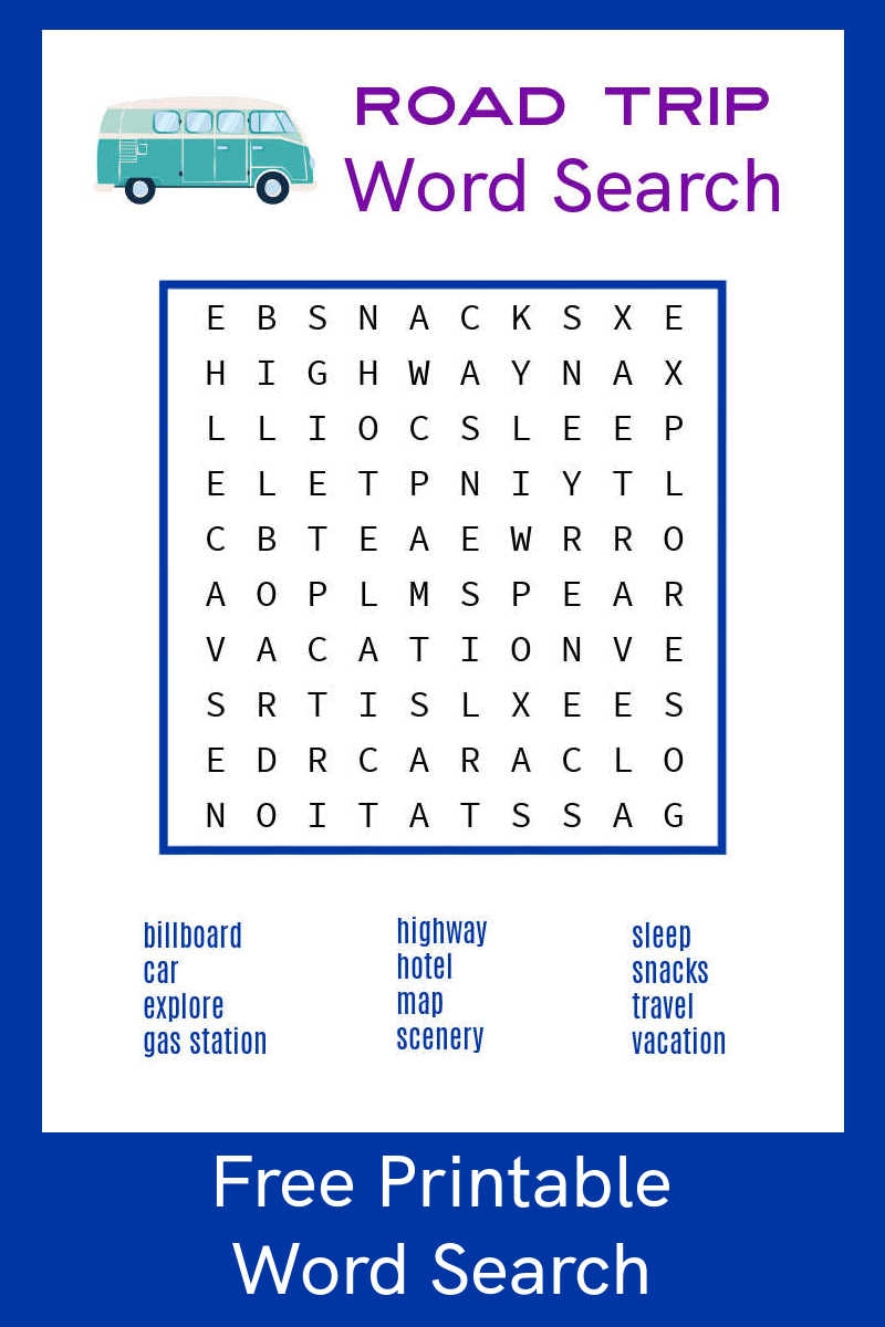 Free Printable Road Trip Word Search Mama Likes This