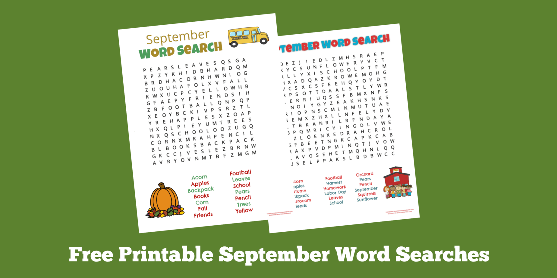 Free Printable September Word Search Puzzles 2025 