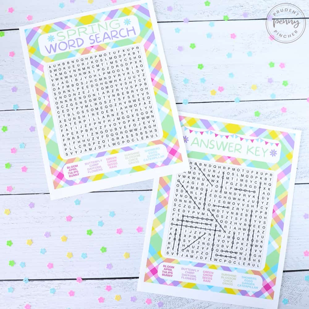 Free Printable Spring Word Search Prudent Penny Pincher
