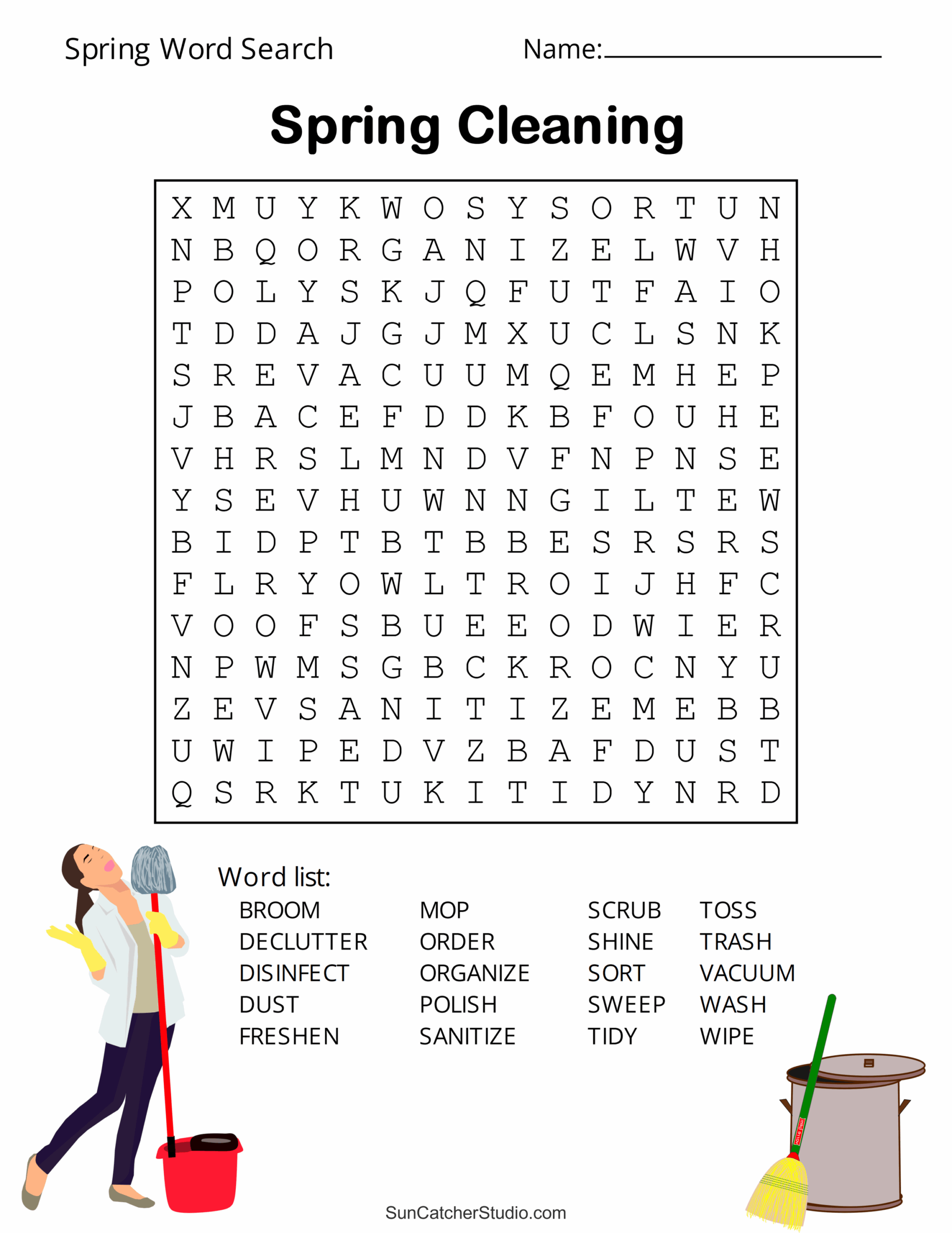 Word Search Spring Printable