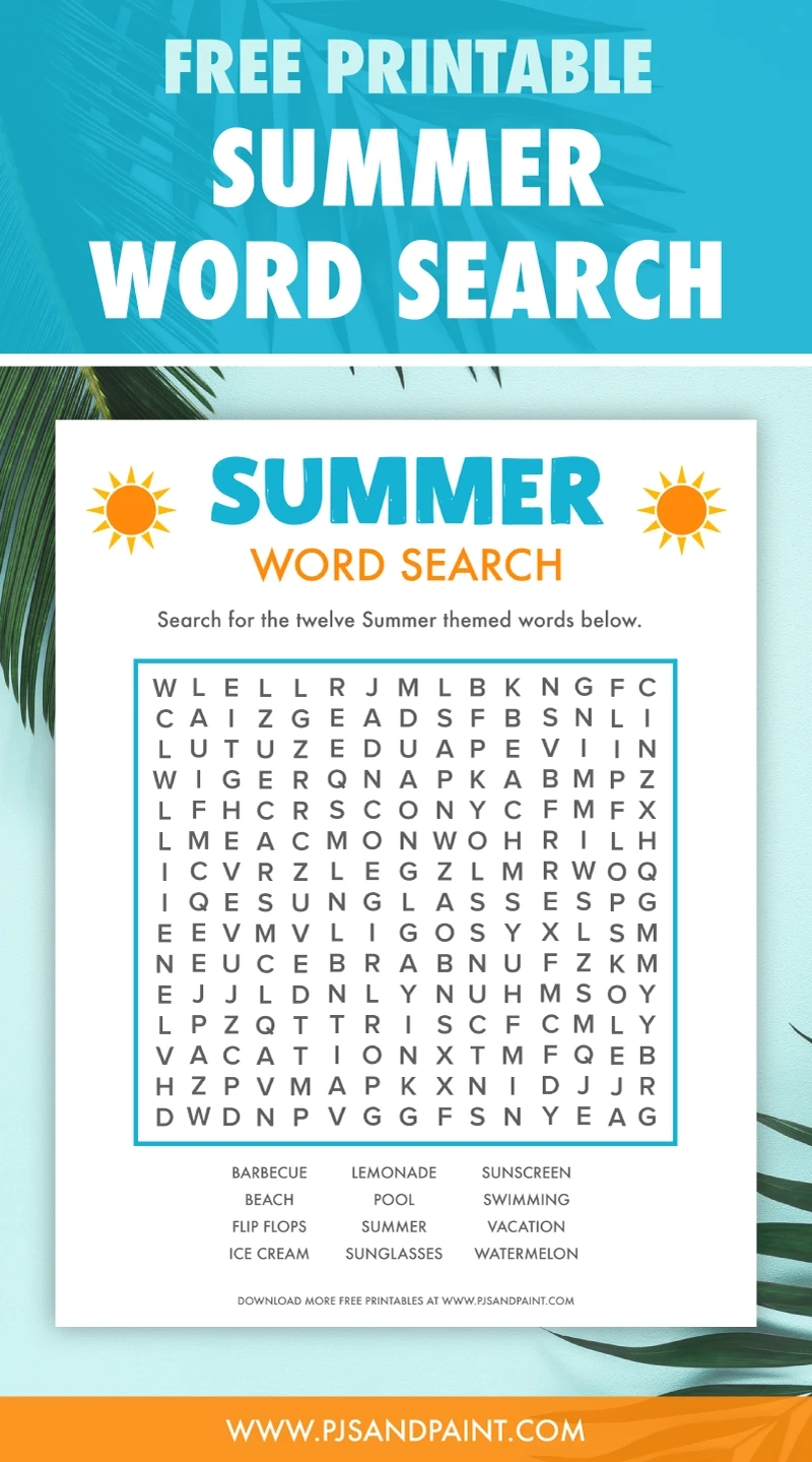 Summer Word Search To Print