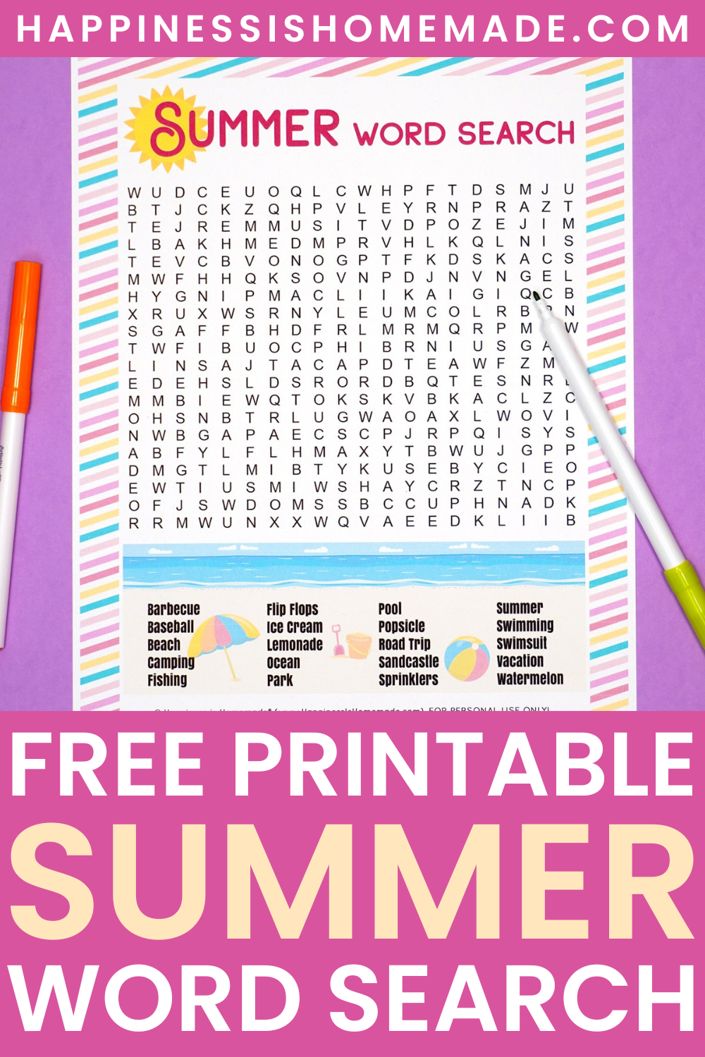 Free Printable Summer Word Search Puzzle Happiness Is Homemade Free Printable Summer Word Search Puzzle Happiness Is Homemade