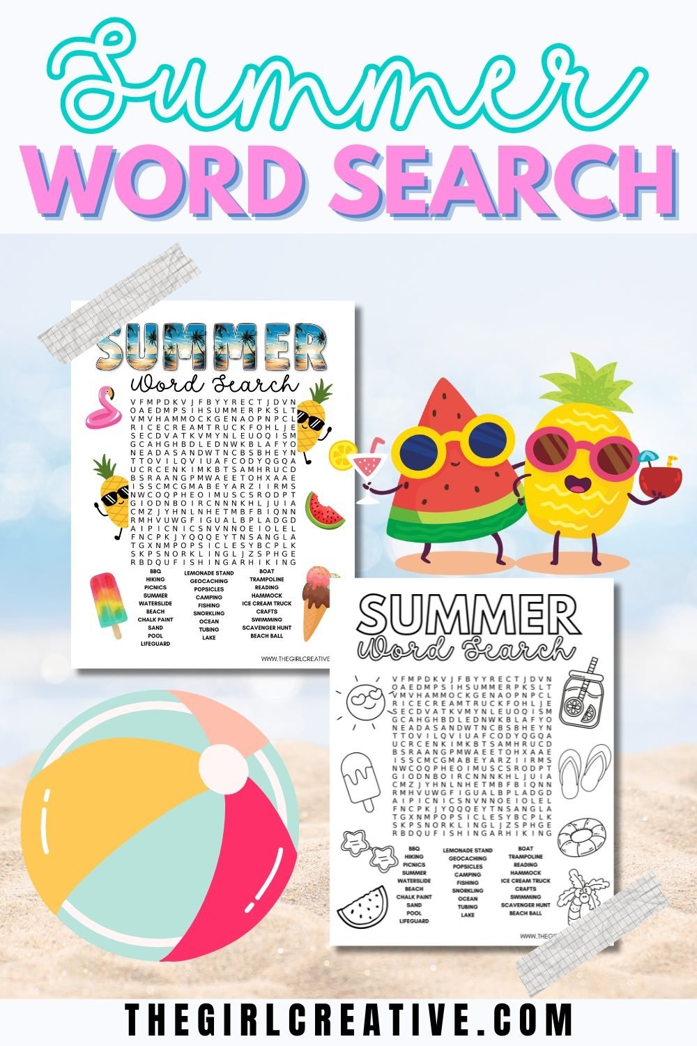 Free Printable Summer Word Search The Perfect Screen Time Break The Girl Creative