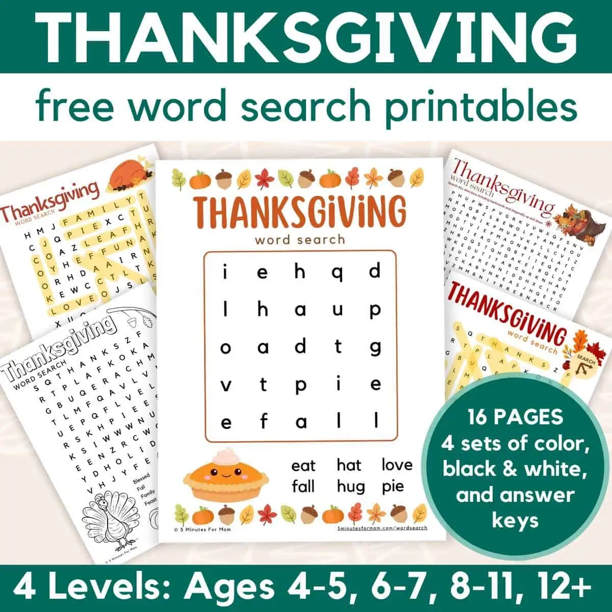Free Printable Thanksgiving Word Search For Kids Free Printable Thanksgiving Word Search For Kids