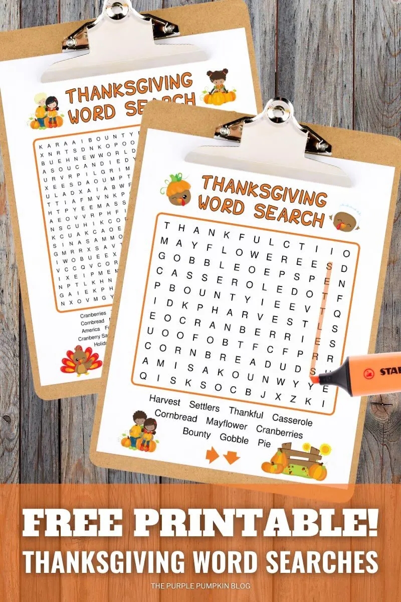 Printable Thanksgiving Word Search For Adults