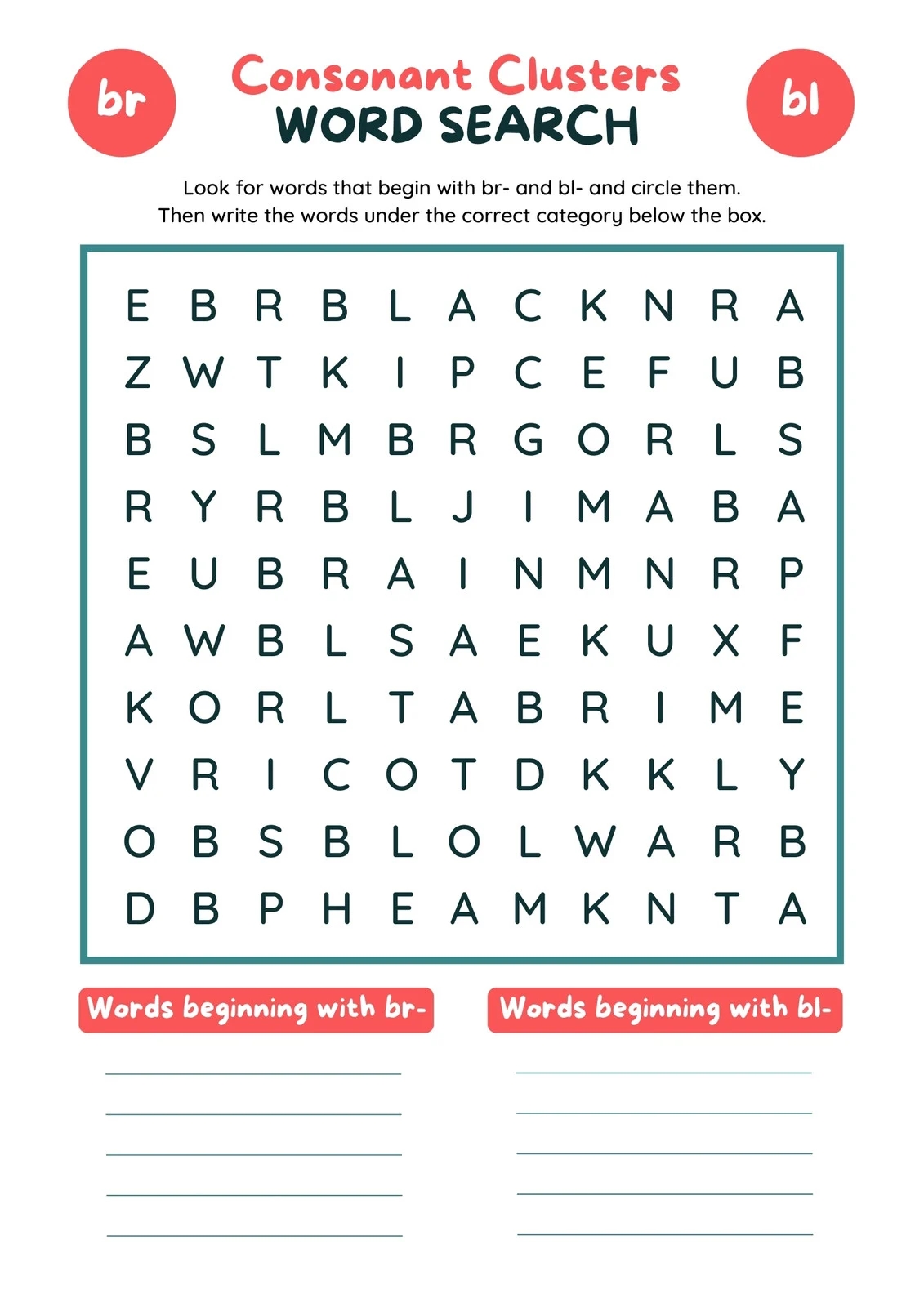 Free Printable Blank Word Search Template Pdf
