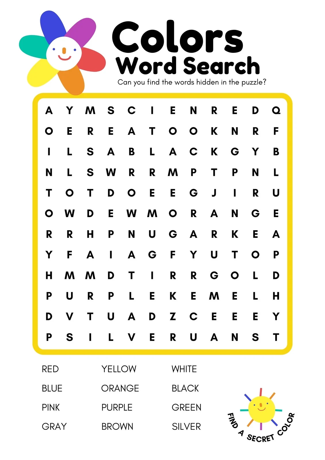 Printable Word Search Sheets