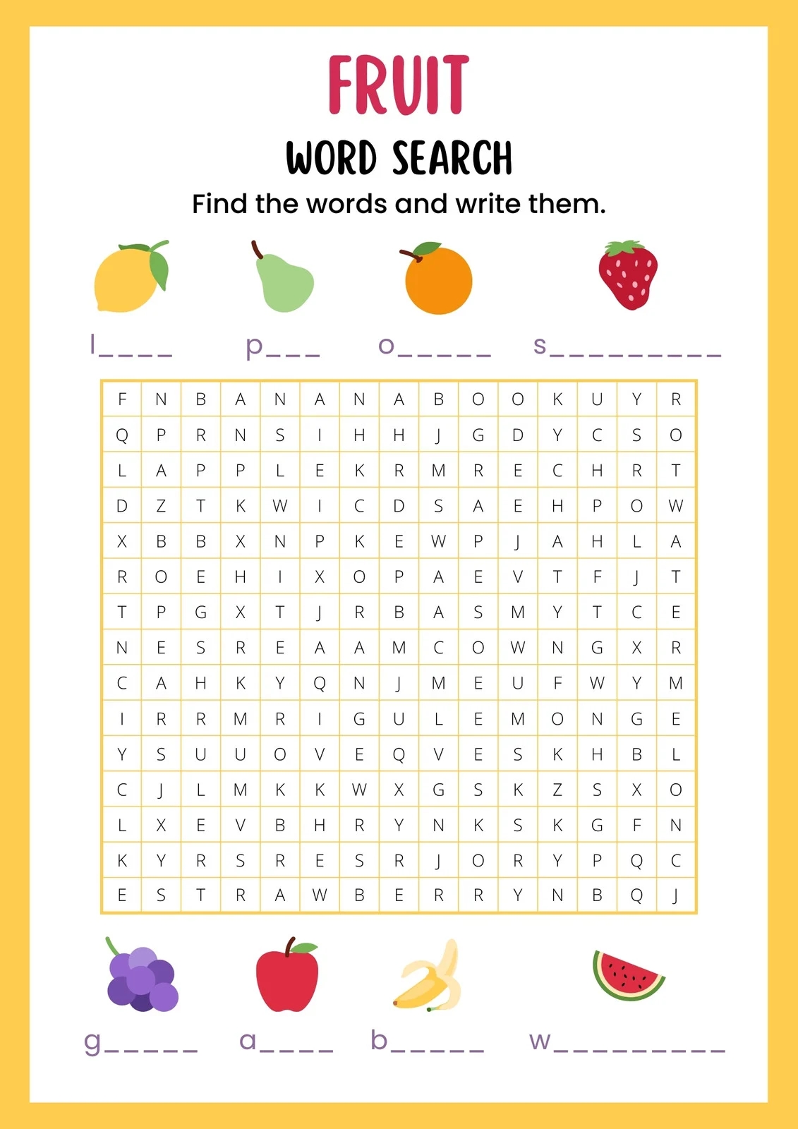 Free Printable Word Search Worksheet Templates Canva