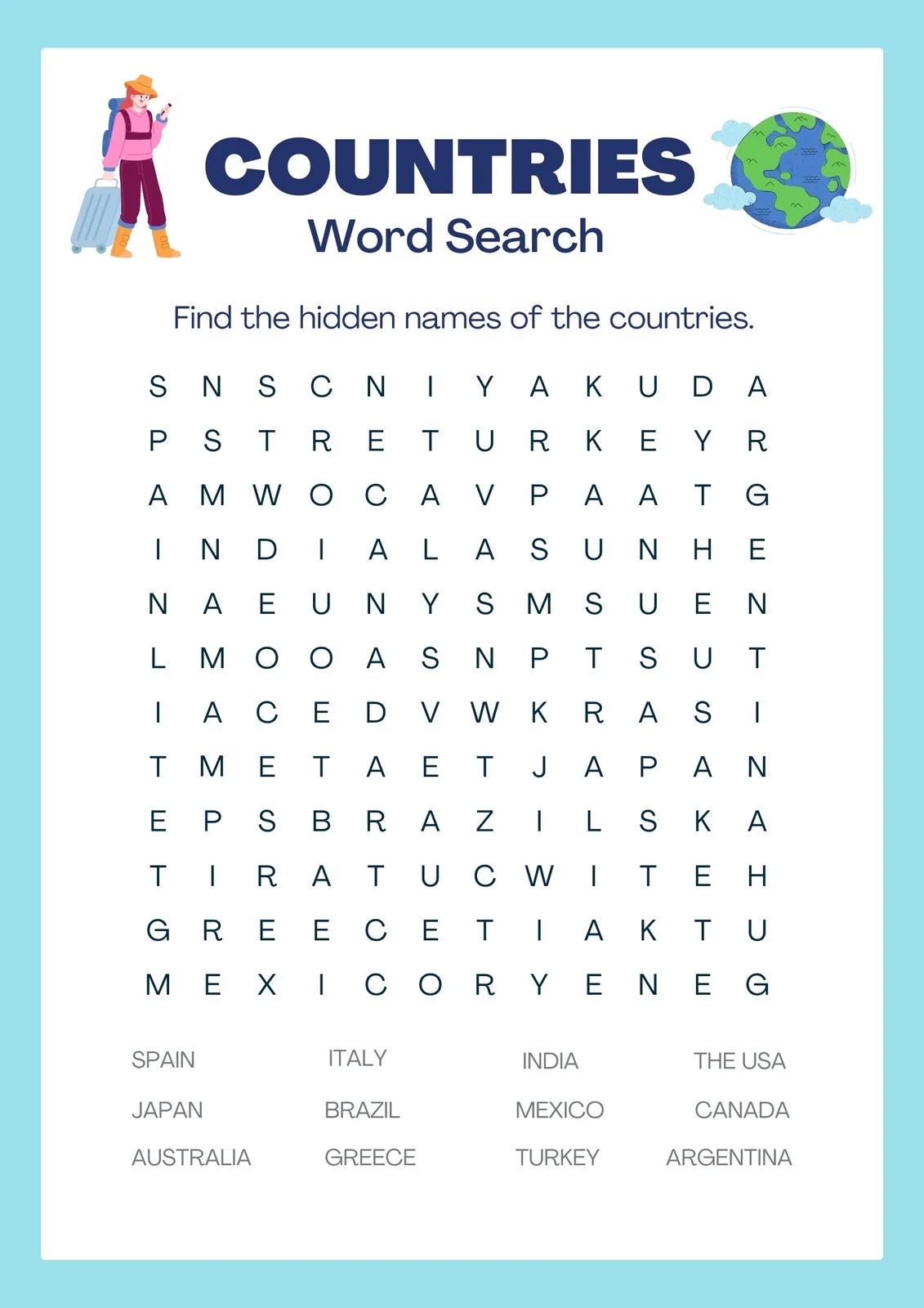 Blank Word Search Template Printable