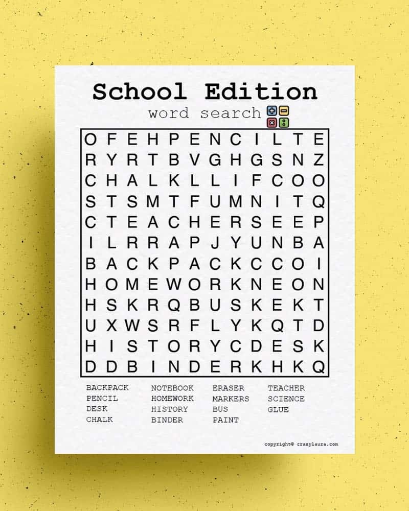 Word Search Easy Printable Pdf