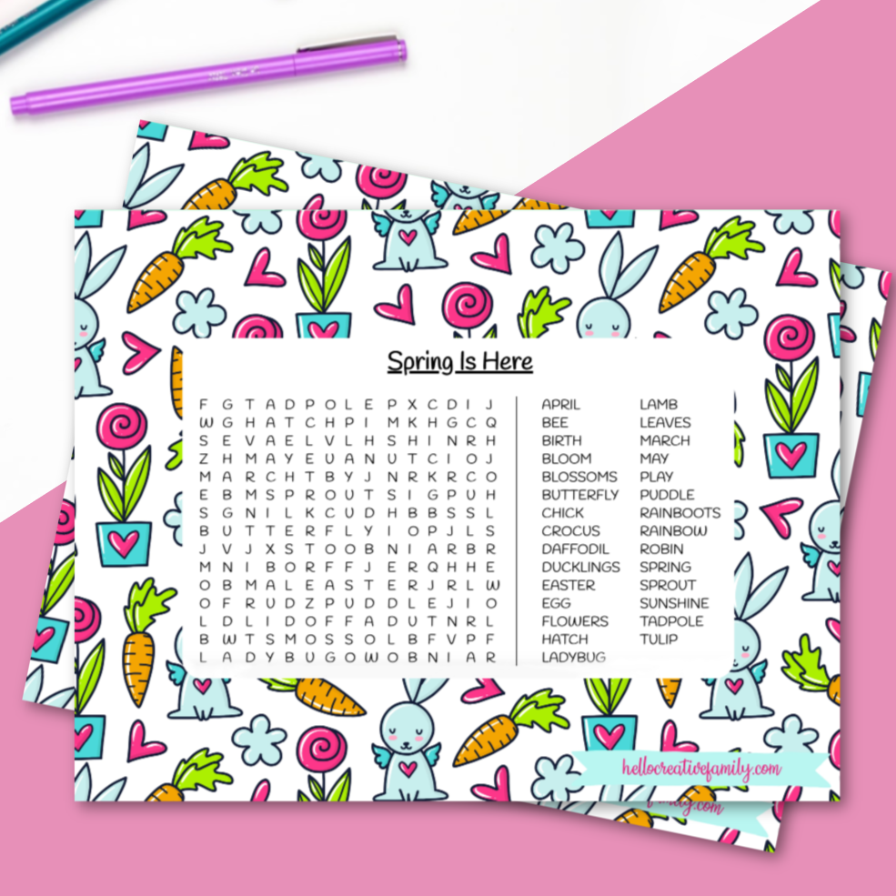 Free Spring Word Search Printable Hello Creative Family