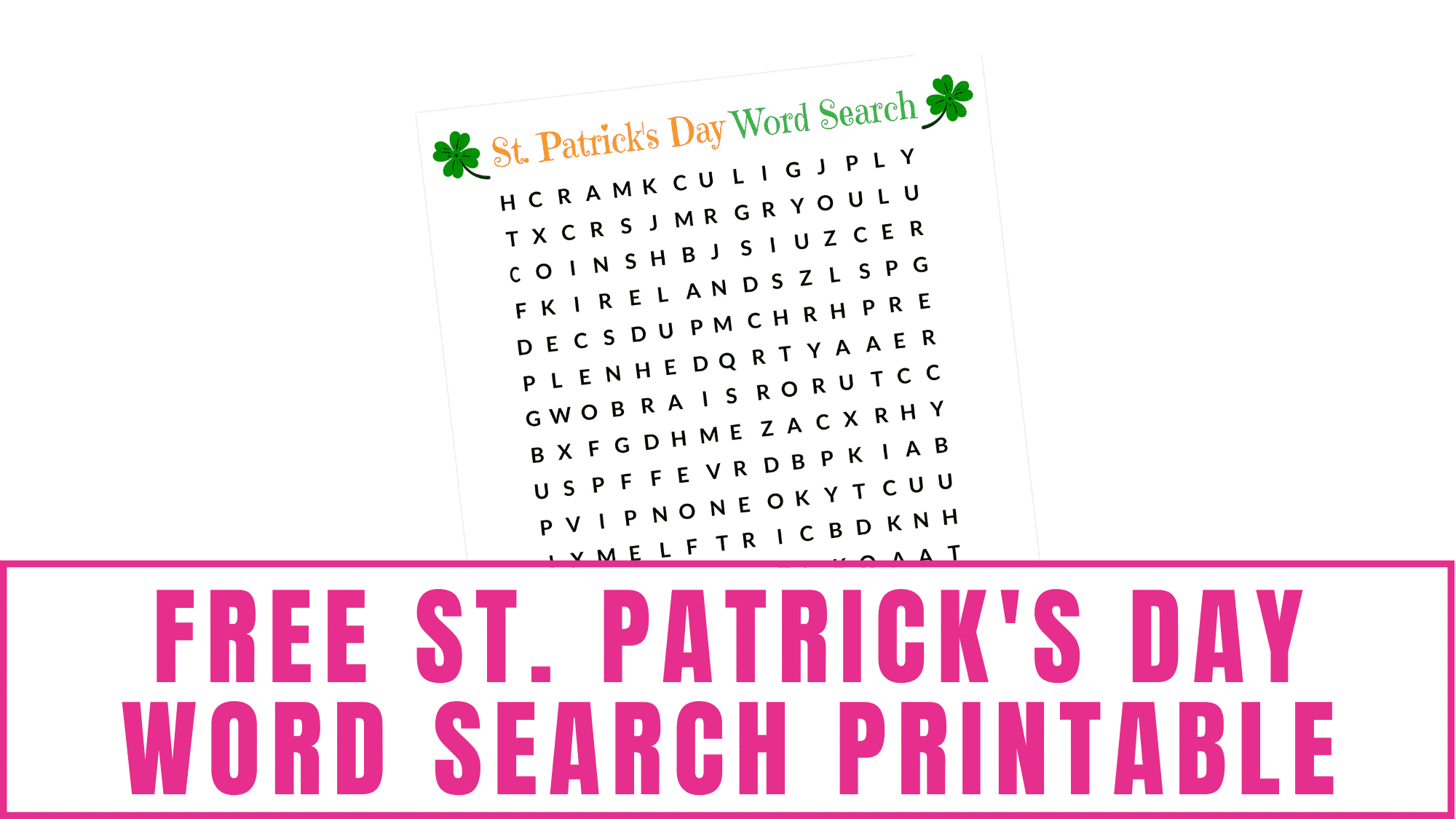 Free St Patrick s Day Word Search Printable