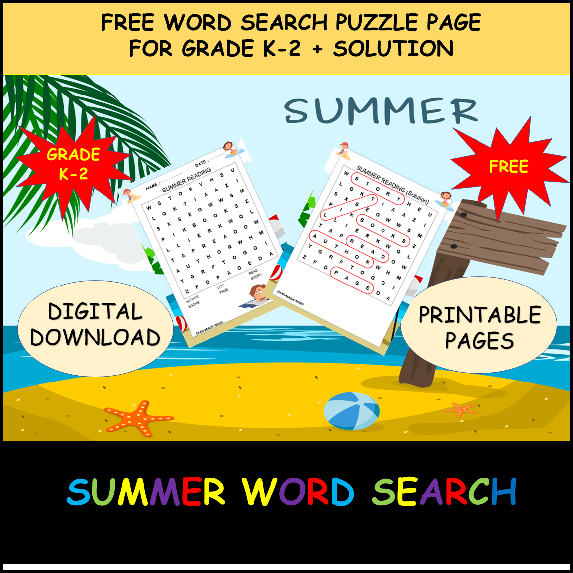 FREE Summer Word Search Puzzle Printable End Of The Year Activity For Grades K 2 Made By Teachers