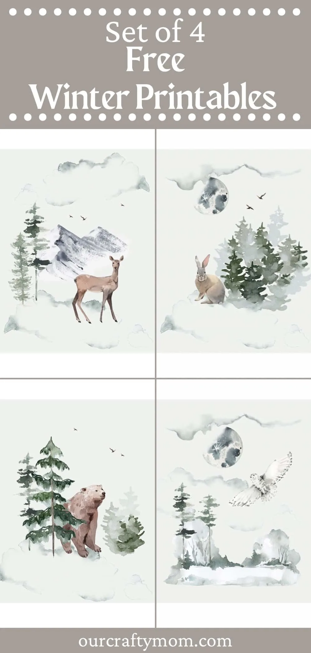 Free Winter Printables With A Watercolor Woodland Theme Free Winter Printables With A Watercolor Woodland Theme