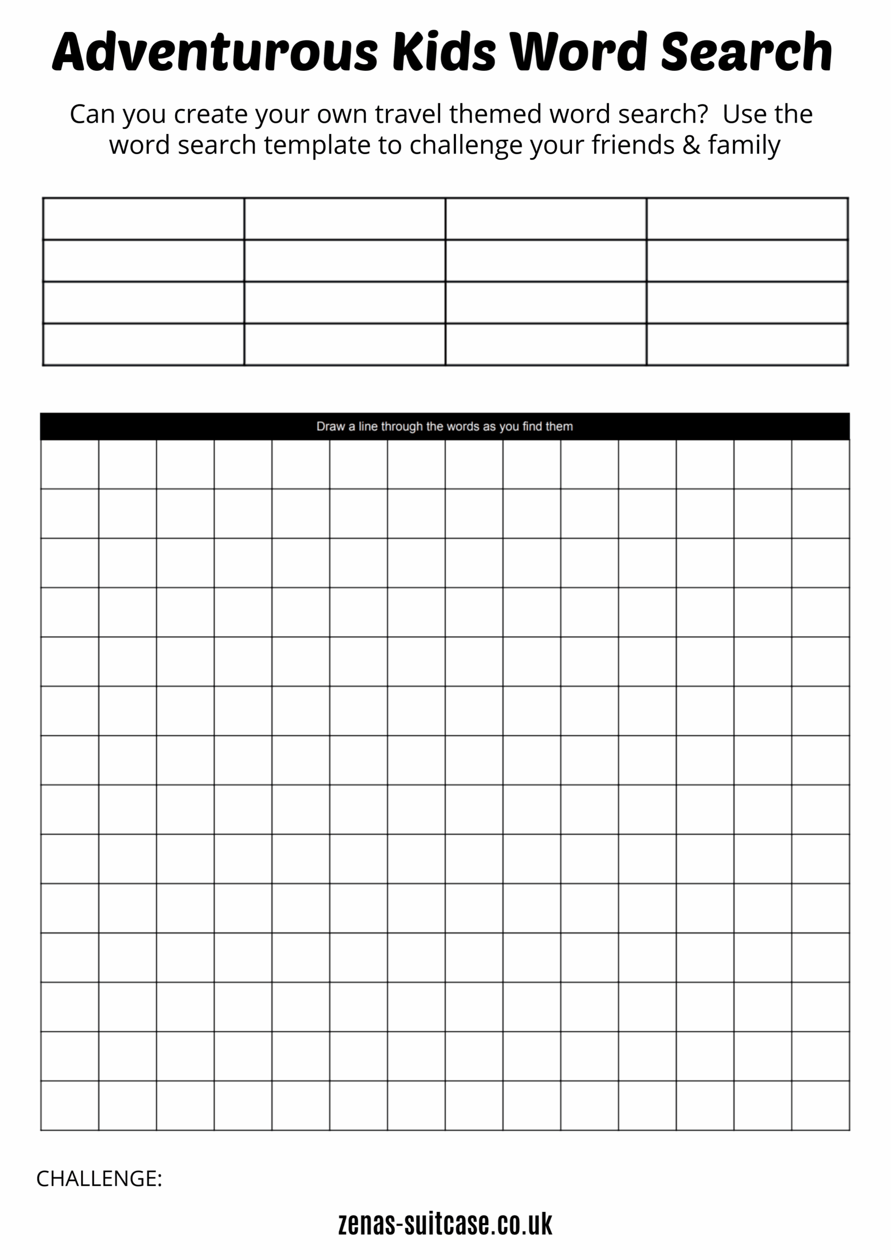 FREE Word Search Games For Kids Including Blank Template Worksheets Library