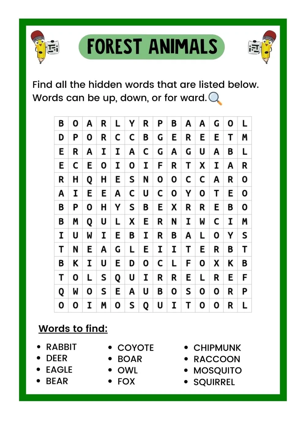 Free WORD SEARCH Puzzles For Download PDF And Print
