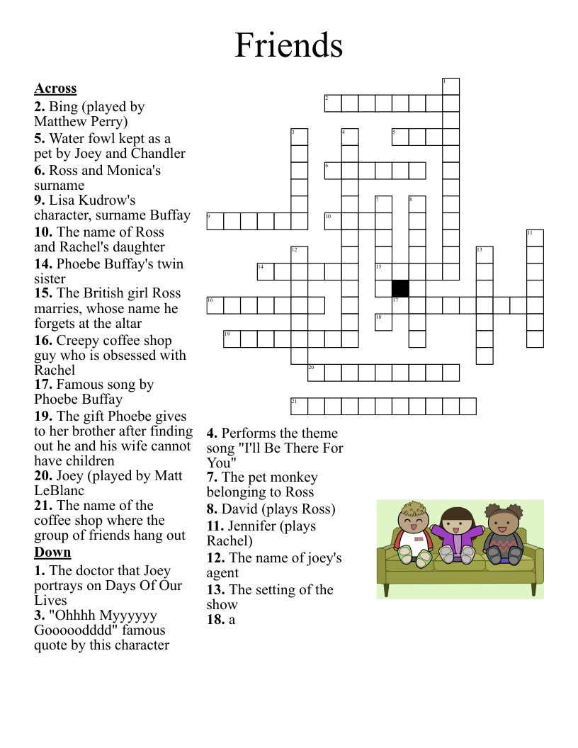 Friends Word Search WordMint