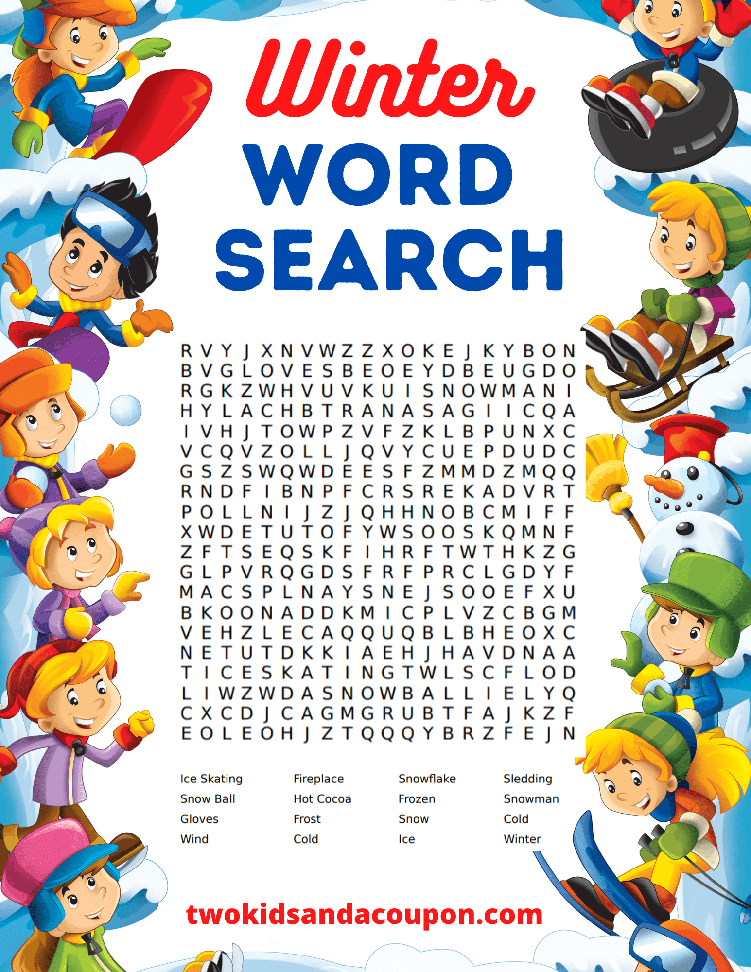 Winter Printable Word Search