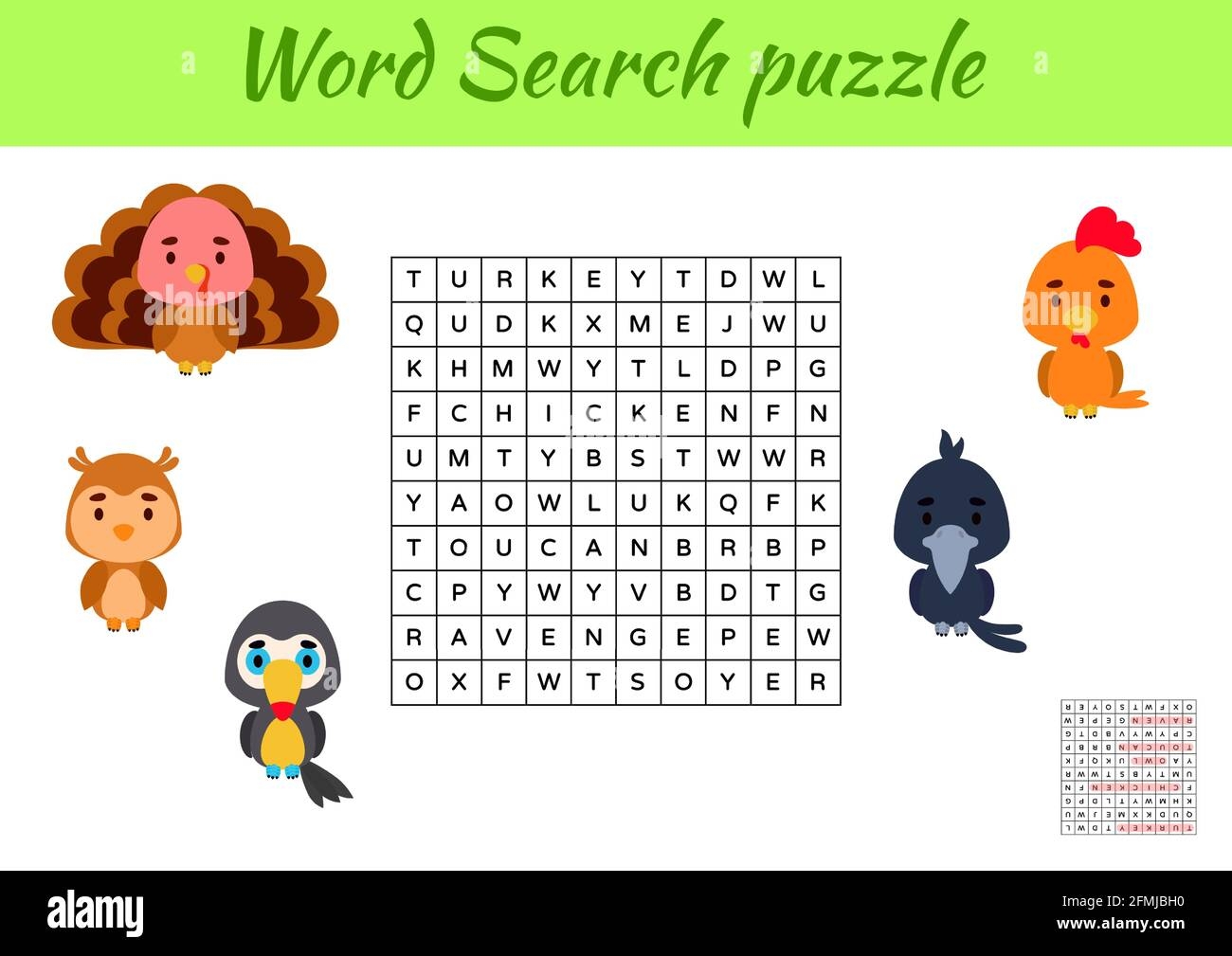 Game Template Word Search Puzzle Of Animals For Children With Pictures Kids Activity Worksheet Printable Version Educational Game For Study English Stock Vector Image Art Alamy