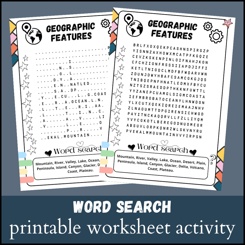 Geography Word Search Printable Free
