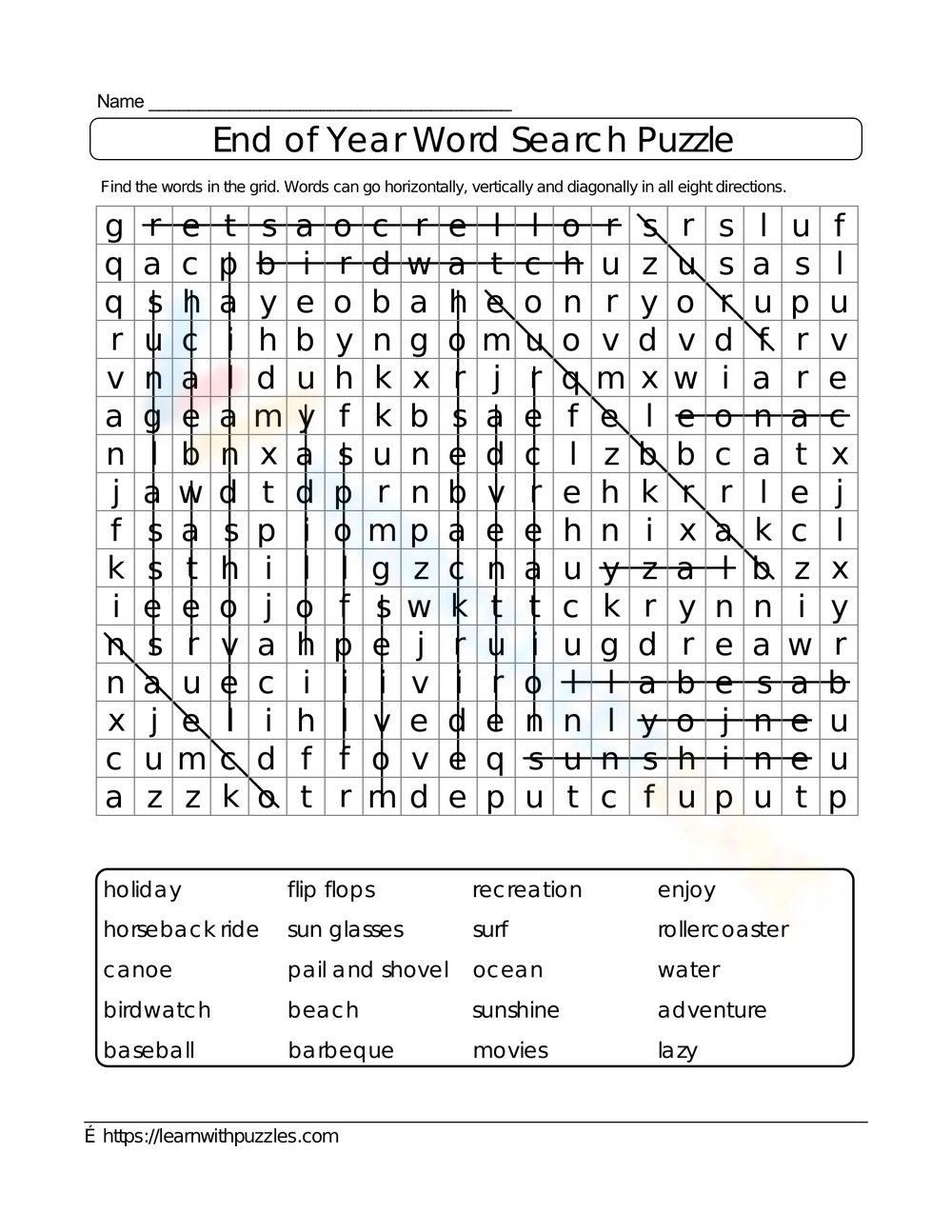 Grade 6 Word Search