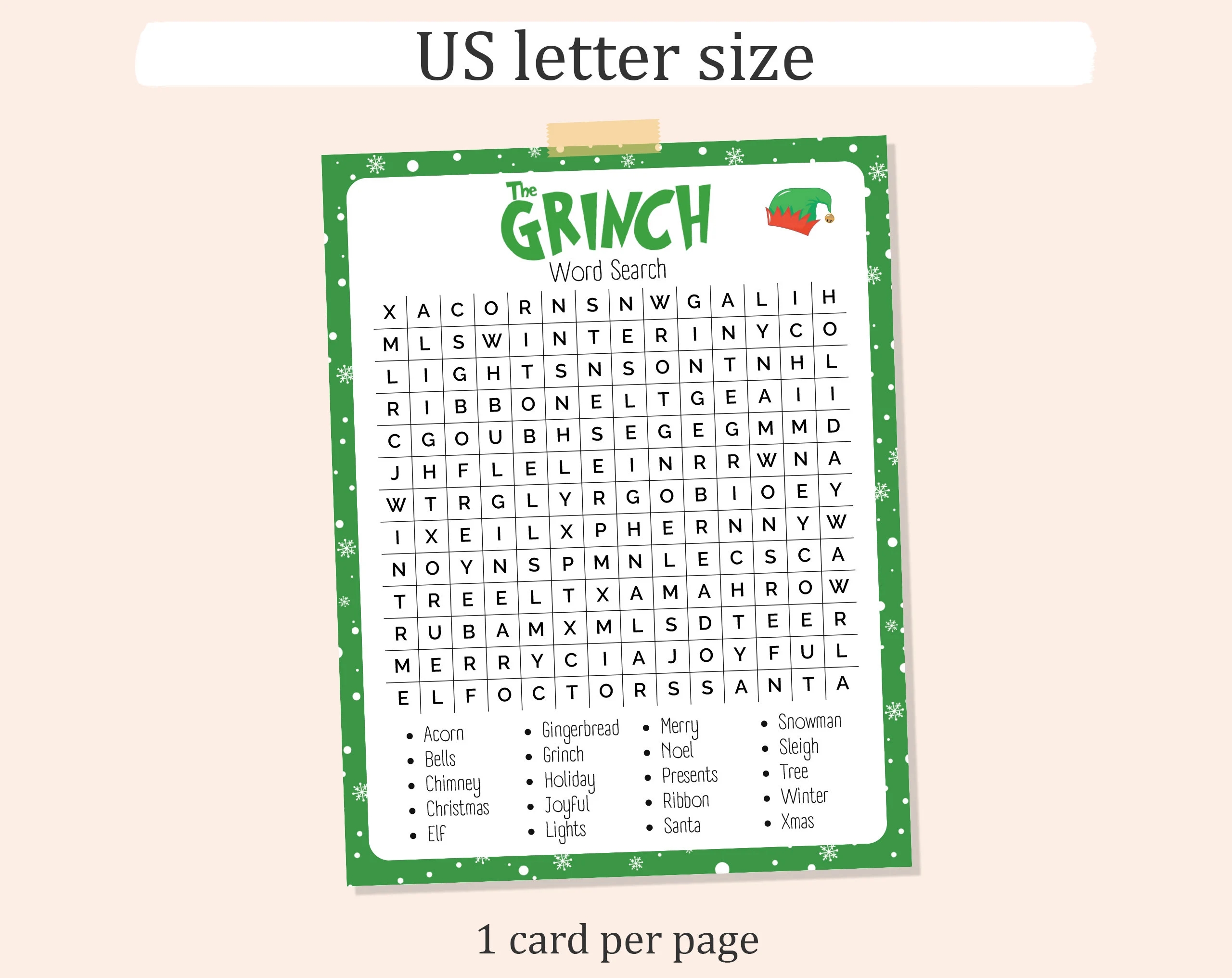 GRINCH WORD SEARCH Printable Christmas Word Search The Grinch Christmas Activity Xmas Word Search Fun Christmas Games Etsy Australia