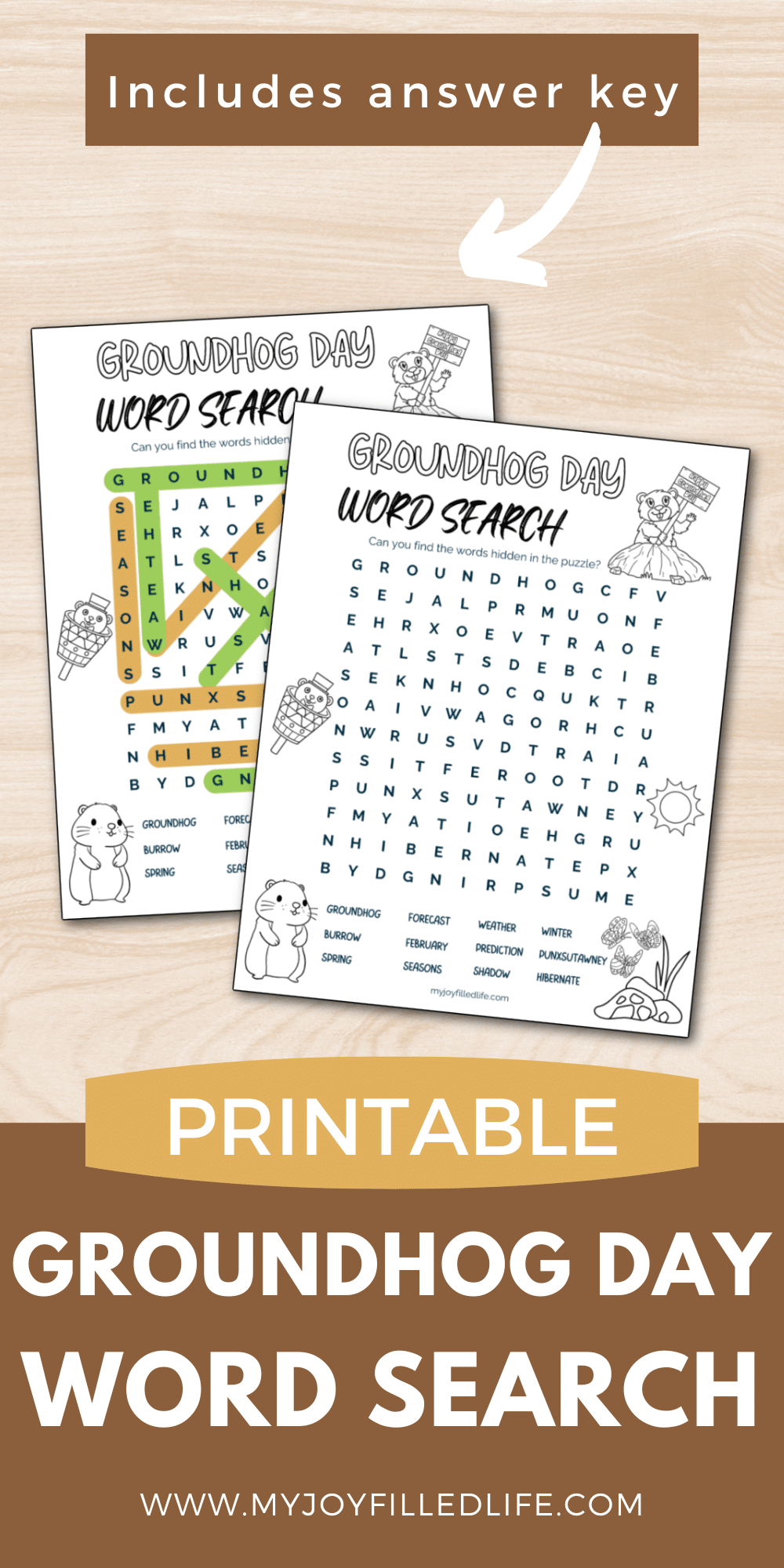 Groundhog Day Word Search
