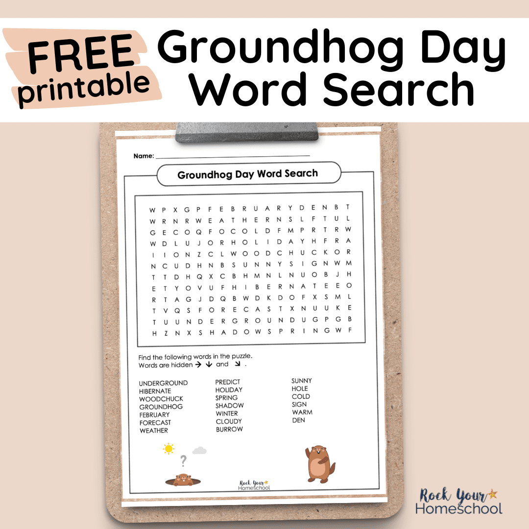 Groundhog Day Word Search Rock Your Homeschool