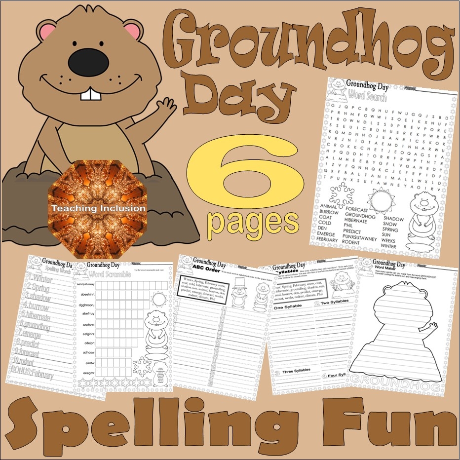 Groundhog s Day Groundhog Word Search Spelling Poem Rhyming Worksheets NO PREP Classful