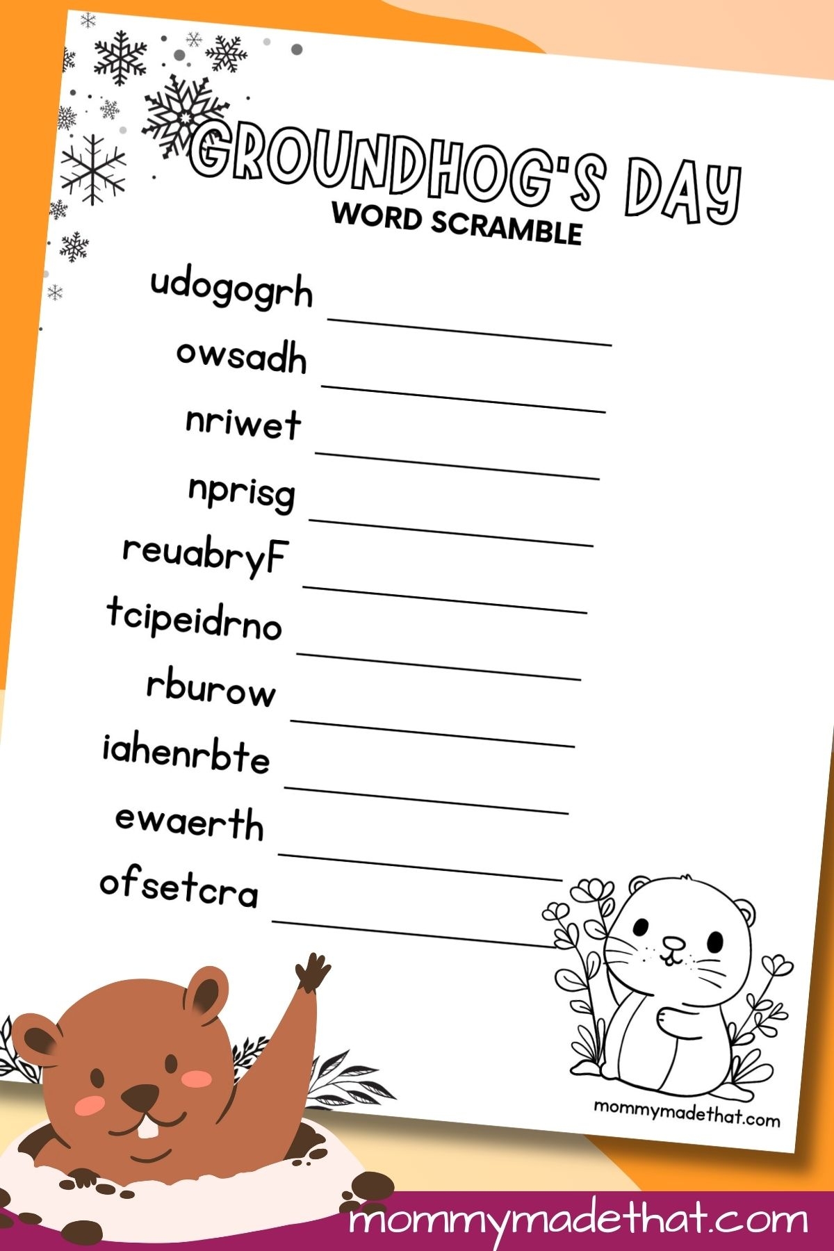 Groundhog s Day Word Scramble