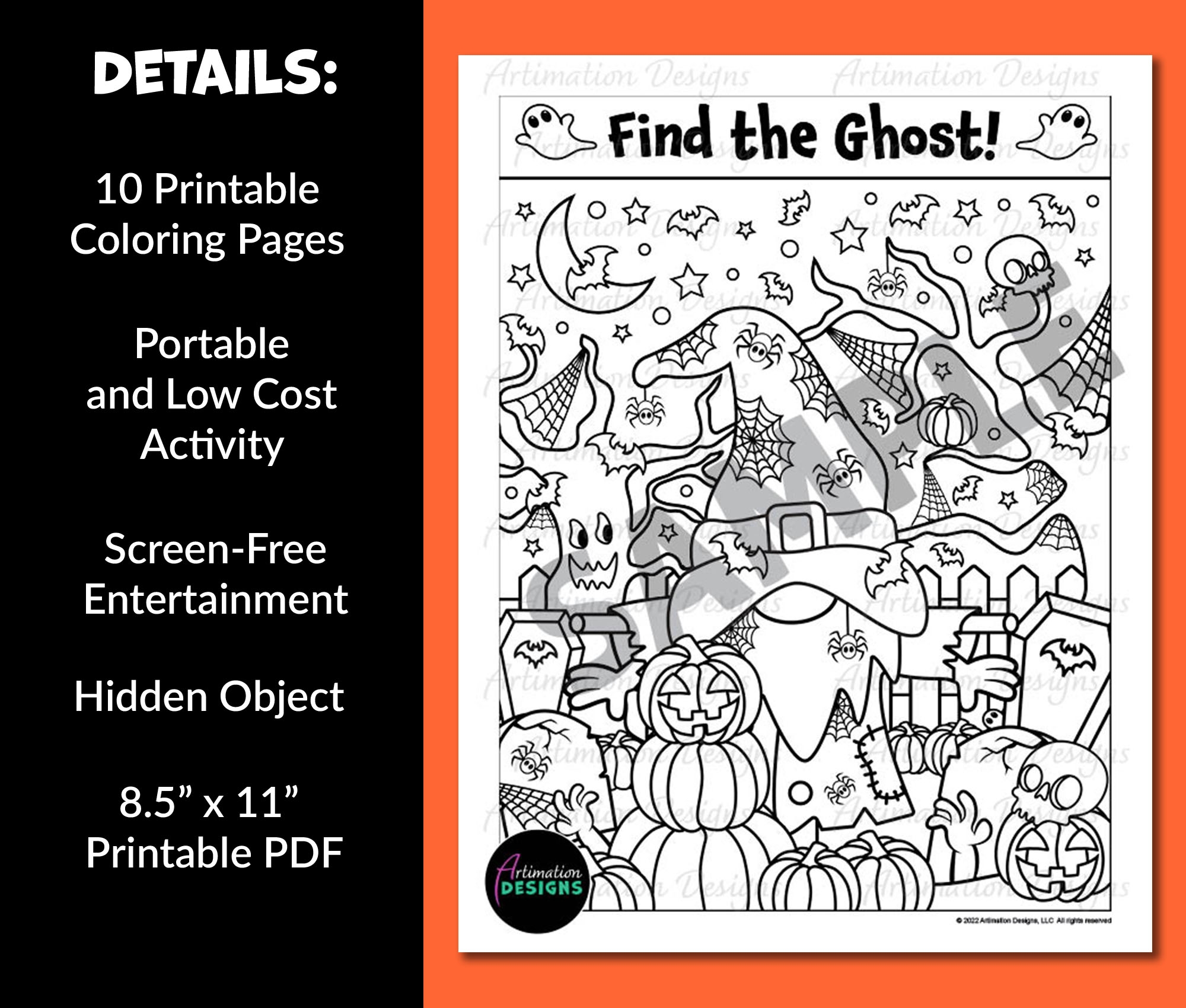 Halloween Coloring Pages Seek And Find Hidden Object Fall Classroom Party Activity Classful