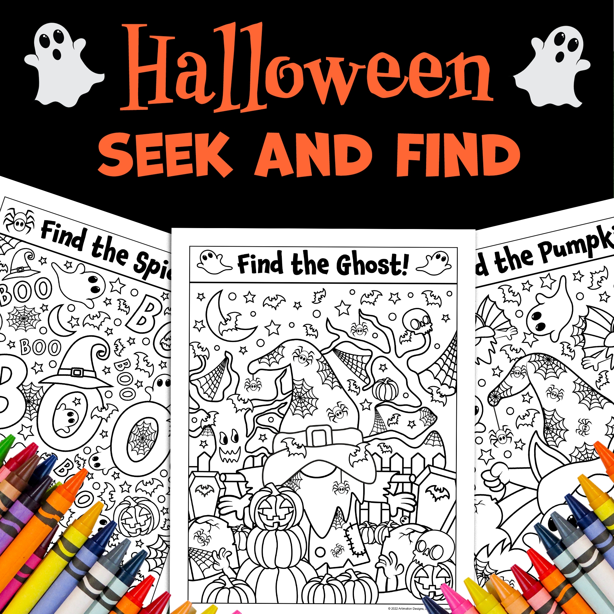 Halloween Coloring Pages Seek And Find Hidden Objects I Spy Fall Made By Teachers