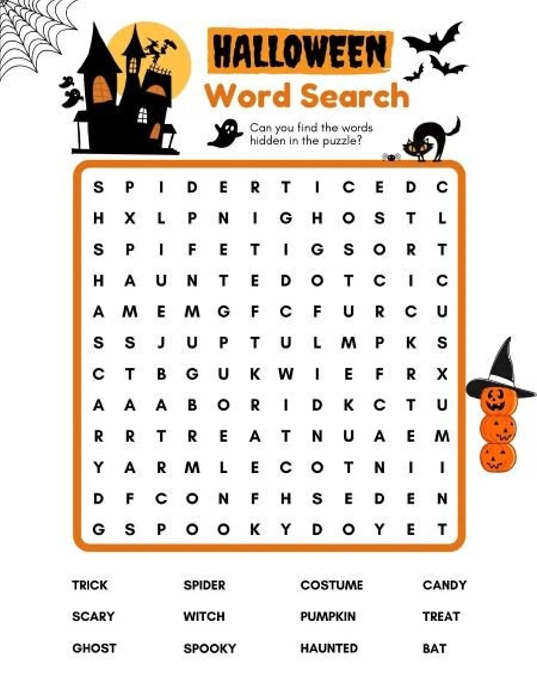 Word Search For 7 Year Olds Printable