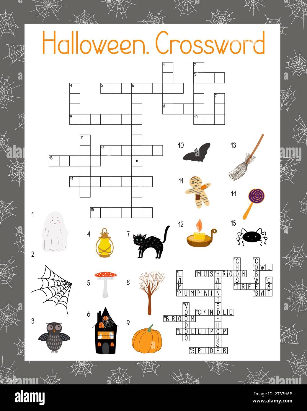 Halloween Seasonal Crossword Activities Word Search Puzzle Autumn Fall Holidays Vector Illustration Printable Worksheet For Kids Educational Or Lei Stock Vector Image U0026 Art Alamy