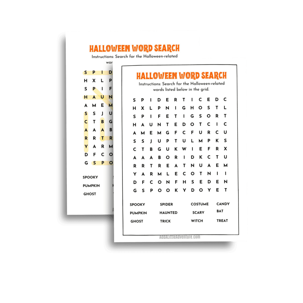 Word Search Printable Halloween Hard