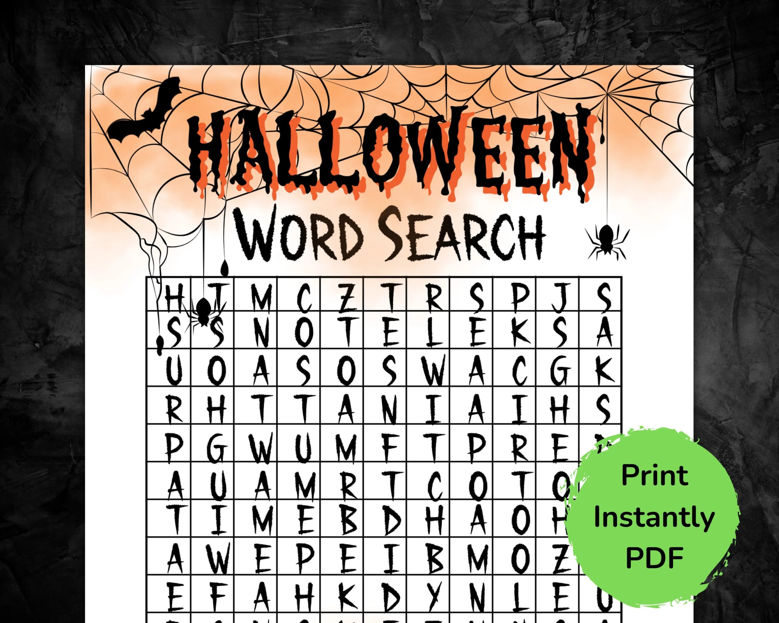 Halloween Word Search halloween Party Games printable Party Games print From Home PDF Games halloween Printable Games family Activity scary Etsy