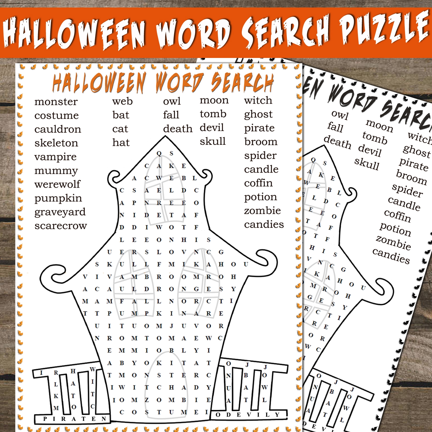 Halloween Word Search Haunted House Wordsearch Teaching Resources
