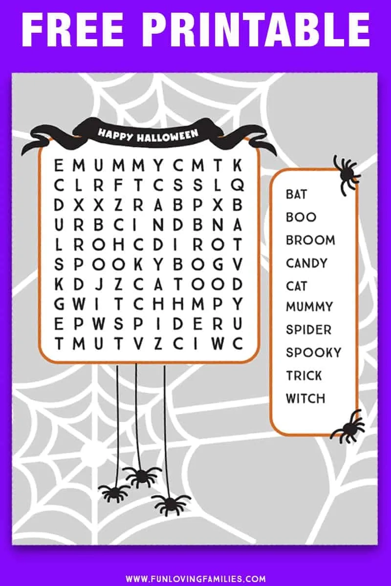 Halloween Word Search Printables Fun Loving Families Halloween Word Search Printables Fun Loving Families