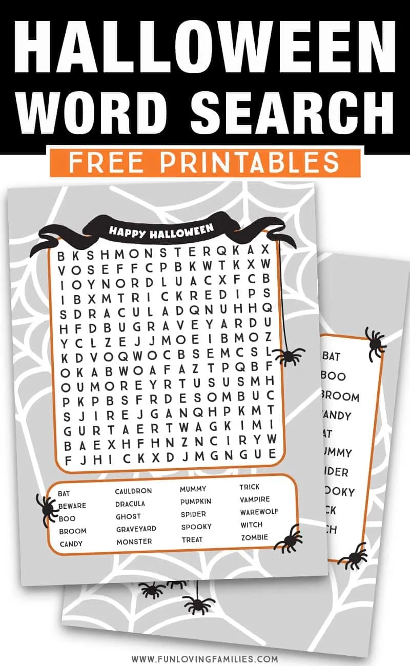 Halloween Word Search Printables Fun Loving Families