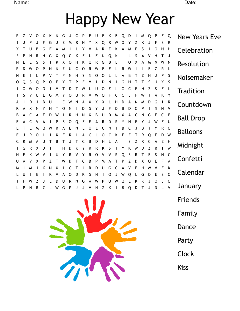 Happy New Year Word Search WordMint Happy New Year Word Search WordMint