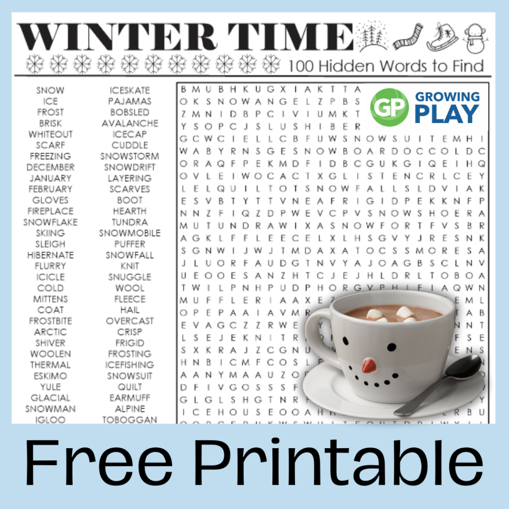 Hard Winter Word Search Free Printable Activity Growing Play Hard Winter Word Search Free Printable Activity Growing Play