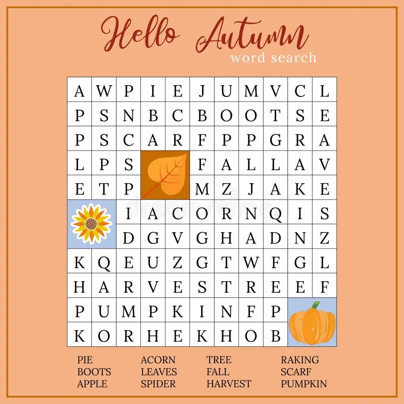 Printable Fall Word Search Puzzles
