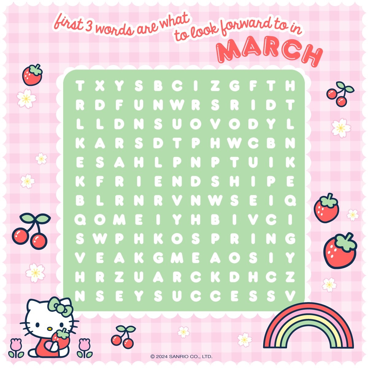 Word Searches Hello Kitty