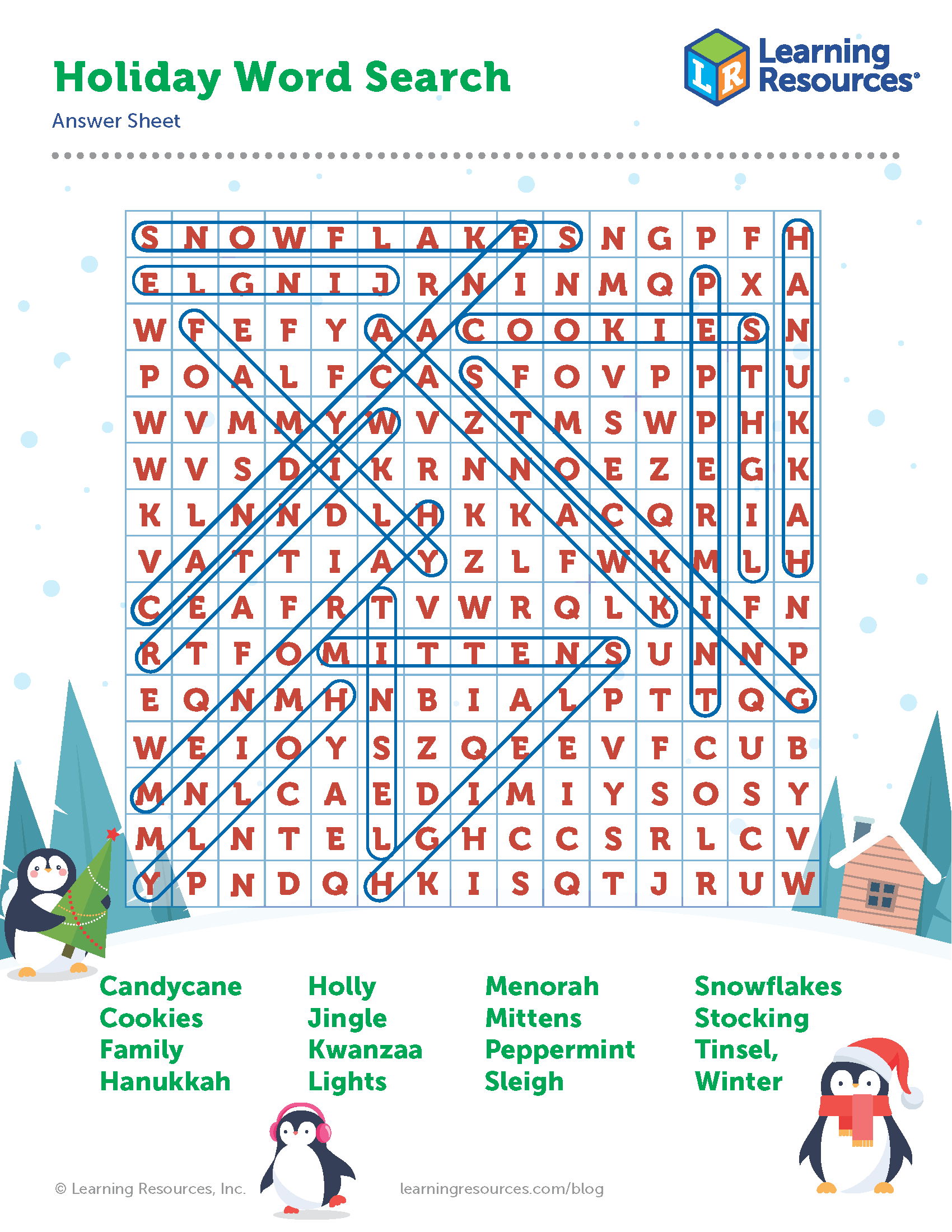 Holiday Word Search Printable Learning Resources